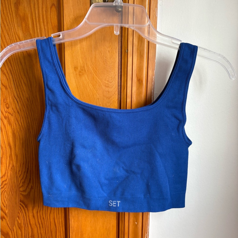 SET Active Royal Blue Ribbed Tank - Picture 2 of 4